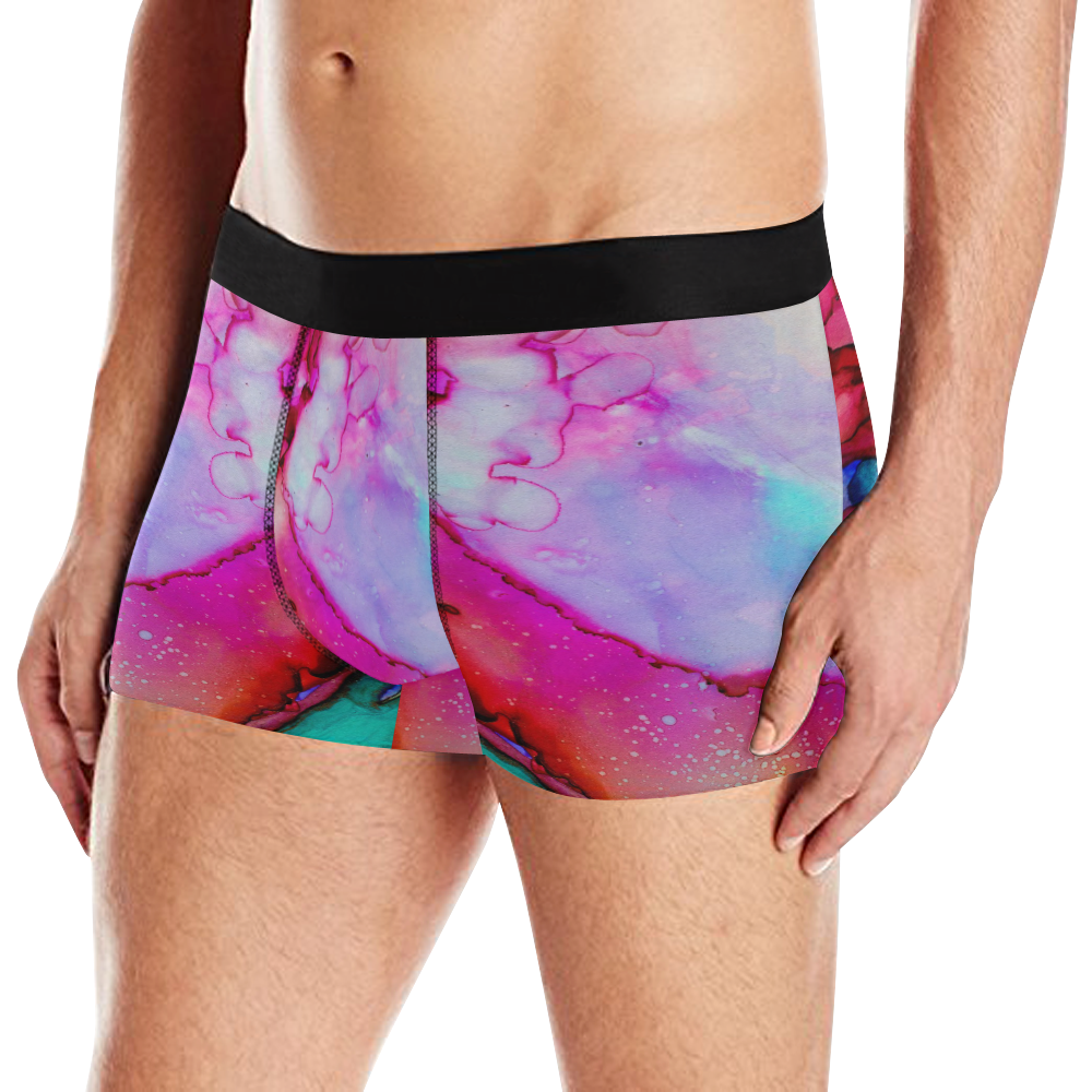 Red purple green ink Men's All Over Print Boxer Briefs (Model L10)