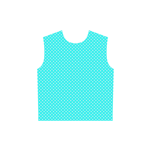Baby blue polka dots All Over Print Sleeveless Hoodie for Women (Model H15)