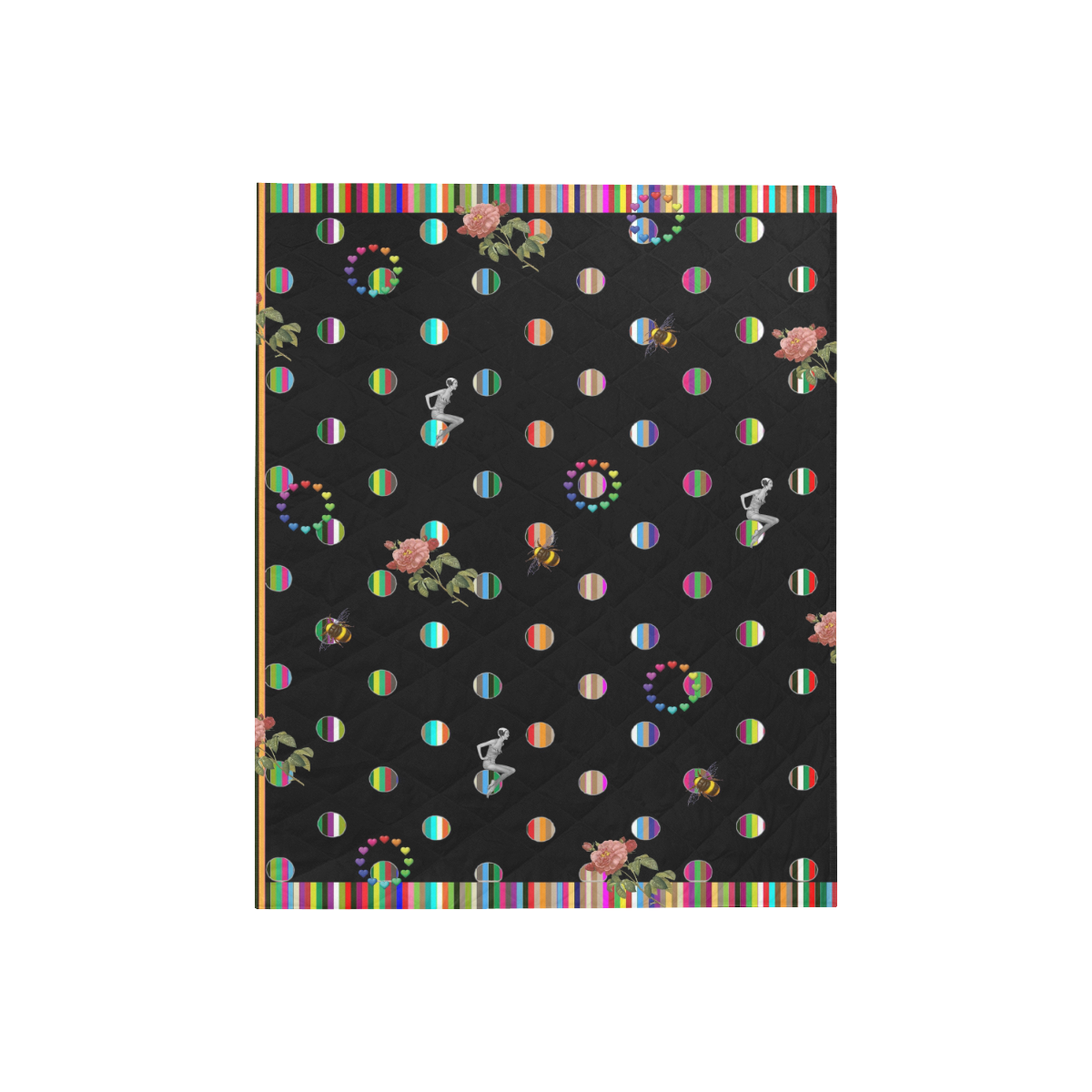 Rainbow Polka Quilt 40"x50"