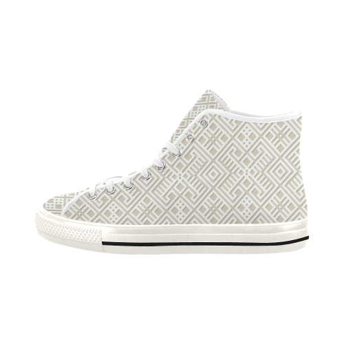 White 3D Geometric Pattern Vancouver H Men's Canvas Shoes/Large (1013-1)