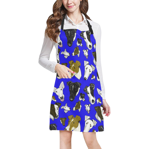 Smooth Fox Terrier- blue All Over Print Apron
