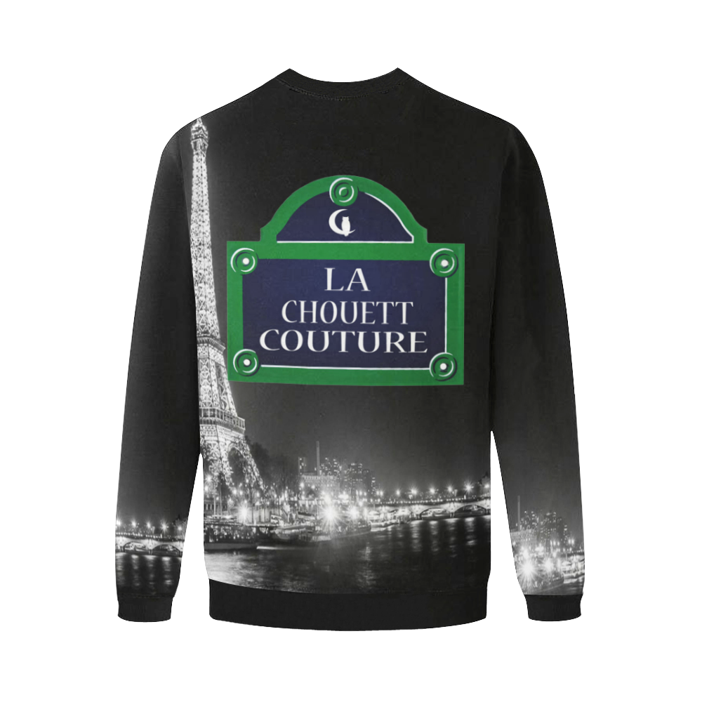 RUE DE PARIS Men's Oversized Fleece Crew Sweatshirt (Model H18)