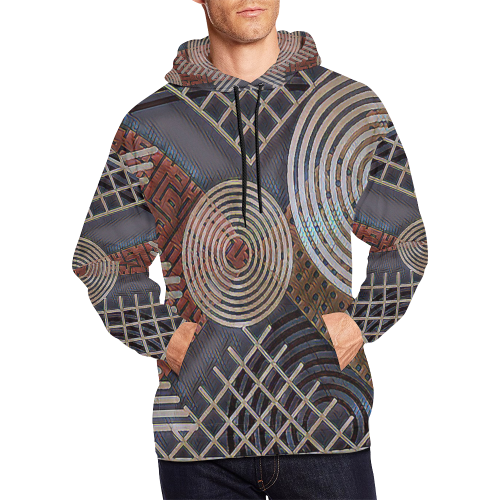 Squares & Circles PG All Over Print Hoodie for Men (USA Size) (Model H13)