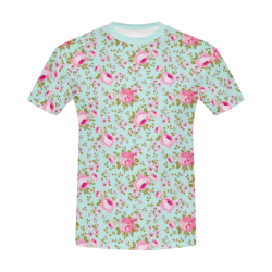 Peony Pattern All Over Print T-Shirt for Men/Large Size (USA Size) Model T40)