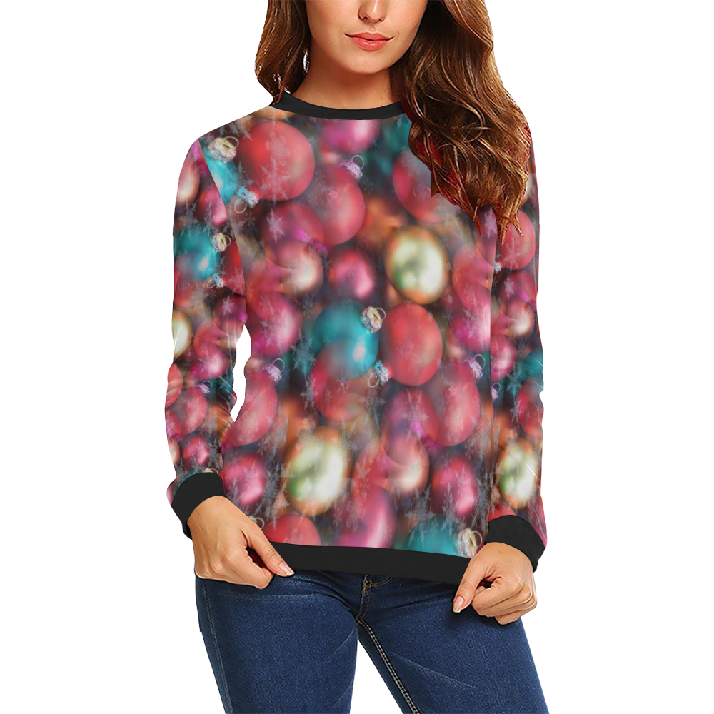 Christmas Balls by Artdream All Over Print Crewneck Sweatshirt for Women (Model H18)