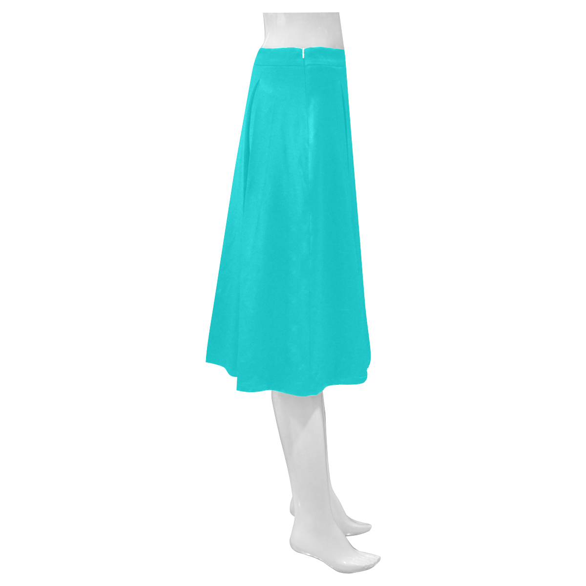 color dark turquoise Mnemosyne Women's Crepe Skirt (Model D16)