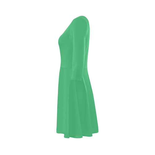 color medium sea green 3/4 Sleeve Sundress (D23)