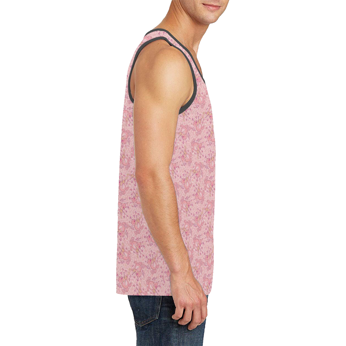 Cat with Violin Pattern Men's All Over Print Tank Top (Model T57)