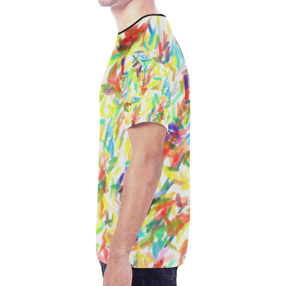 Colorful brush strokes New All Over Print T-shirt for Men (Model T45)