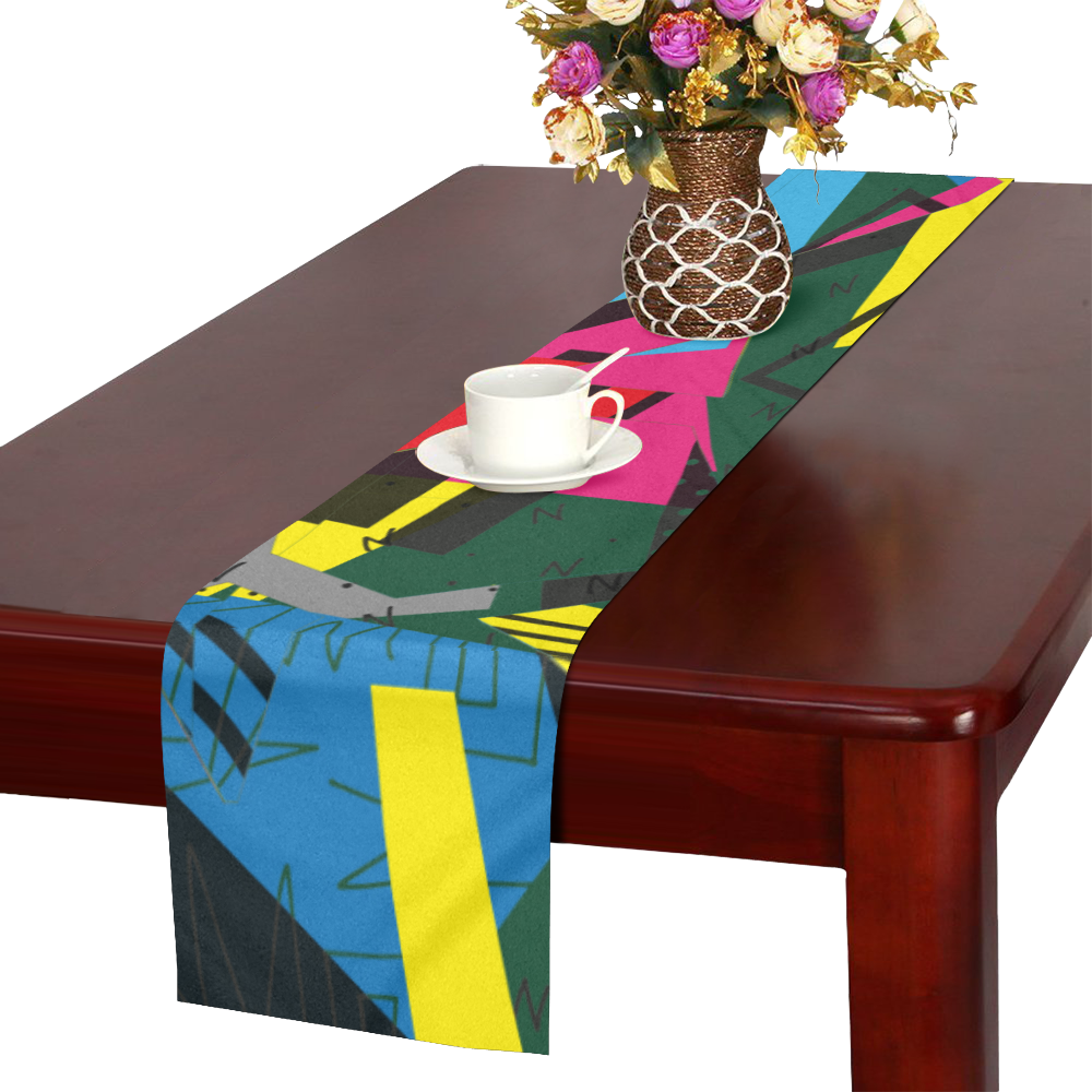 Crolorful shapes Table Runner 16x72 inch
