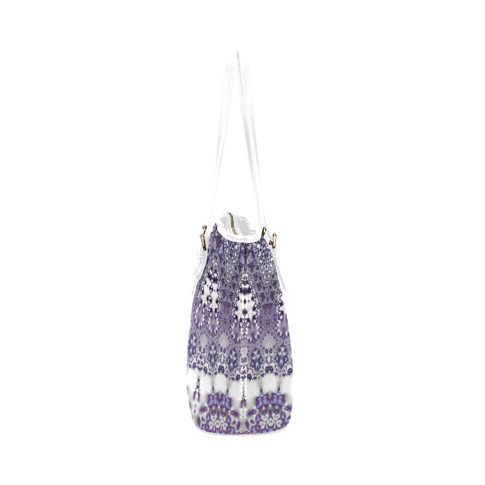 Lavender Lace Leather Tote Bag/Small (Model 1651)