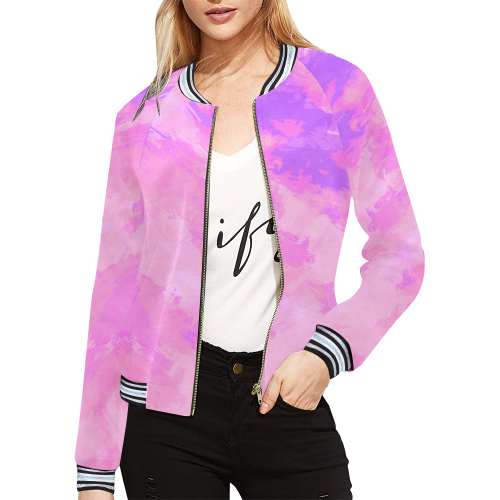 AlmostWatercolor All Over Print Bomber Jacket for Women (Model H21)