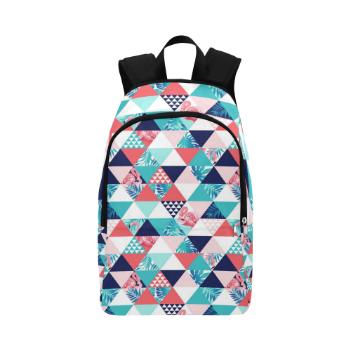 Flamingo Triangle Pattern Fabric Backpack for Adult (Model 1659)