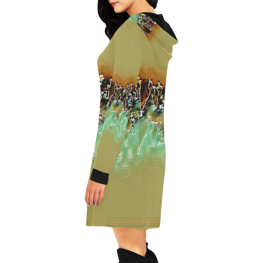 Help Me 2 All Over Print Hoodie Mini Dress (Model H27)
