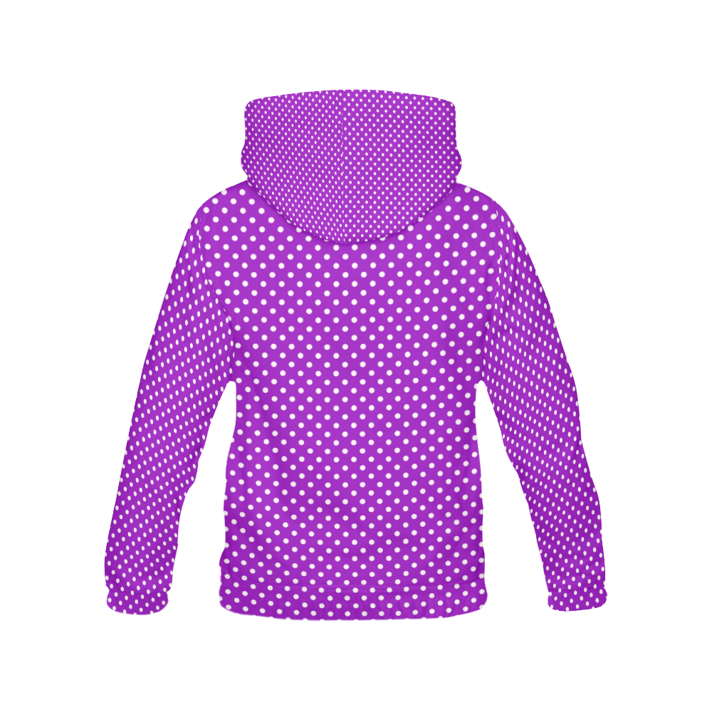 Lavander polka dots All Over Print Hoodie for Women (USA Size) (Model H13)