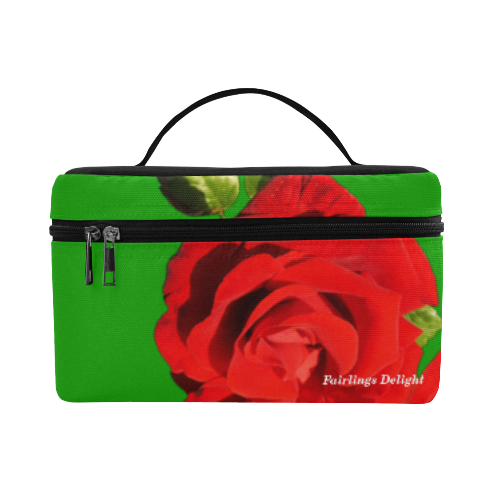 Fairlings Delight's Floral Luxury Collection- Red Rose Cosmetic Bag/Large 53086a5 Cosmetic Bag/Large (Model 1658)
