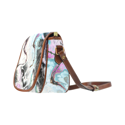 Colorful Marble Design Saddle Bag/Large (Model 1649)