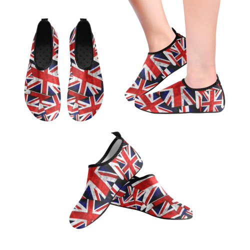 Union Jack British UK Flag Women's Slip-On Water Shoes (Model 056)