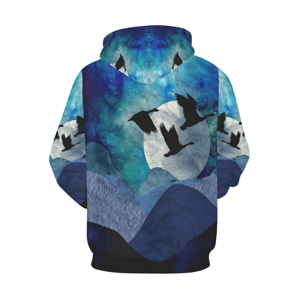 Night In The Mountains All Over Print Hoodie for Men/Large Size (USA Size) (Model H13)