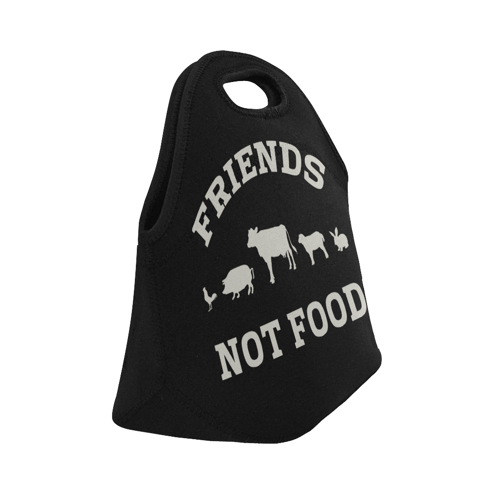 Friends Not Food (Go Vegan) Neoprene Lunch Bag/Small (Model 1669)