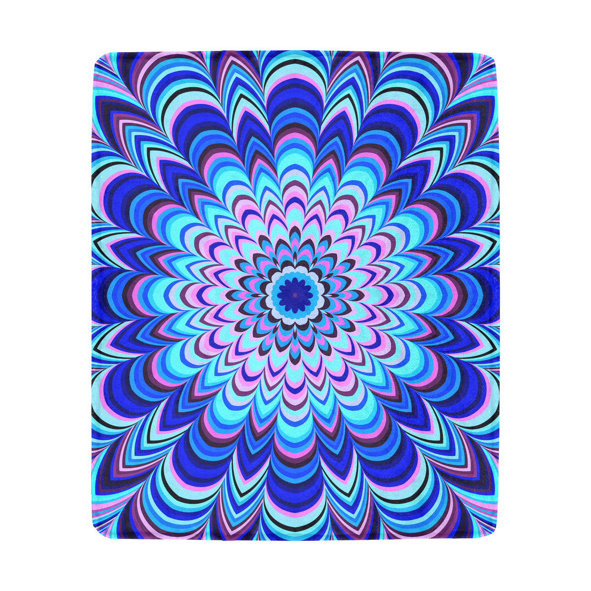 Neon blue striped mandala Ultra-Soft Micro Fleece Blanket 50"x60"