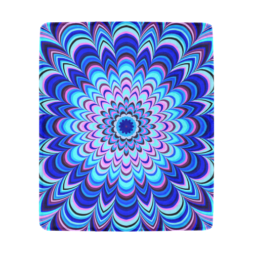 Neon blue striped mandala Ultra-Soft Micro Fleece Blanket 50"x60"
