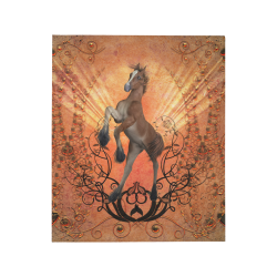 Awesome, cute foal with floral elements Quilt 50"x60"