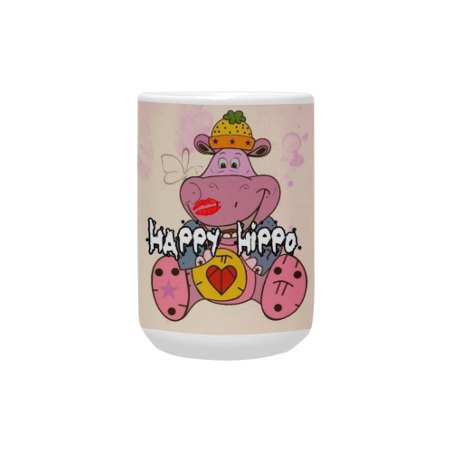 Happy Hippo by Nico Bielow Custom Ceramic Mug (15OZ)