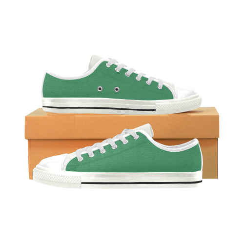 color sea green Low Top Canvas Shoes for Kid (Model 018)