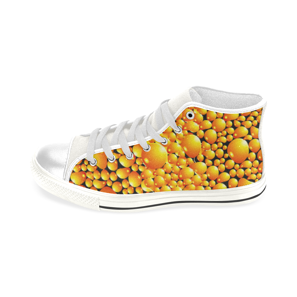 yellow bubble Men’s Classic High Top Canvas Shoes (Model 017)