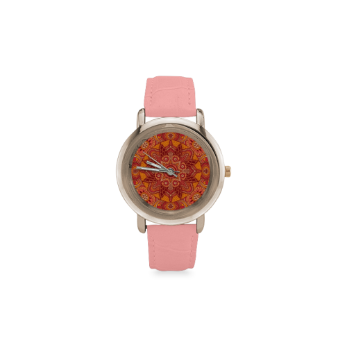 MANDALA SPICE OF LIFE Women's Rose Gold Leather Strap Watch(Model 201)