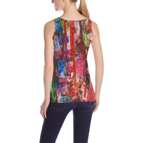 Paint on a white background All Over Print Tank Top for Women (Model T43)