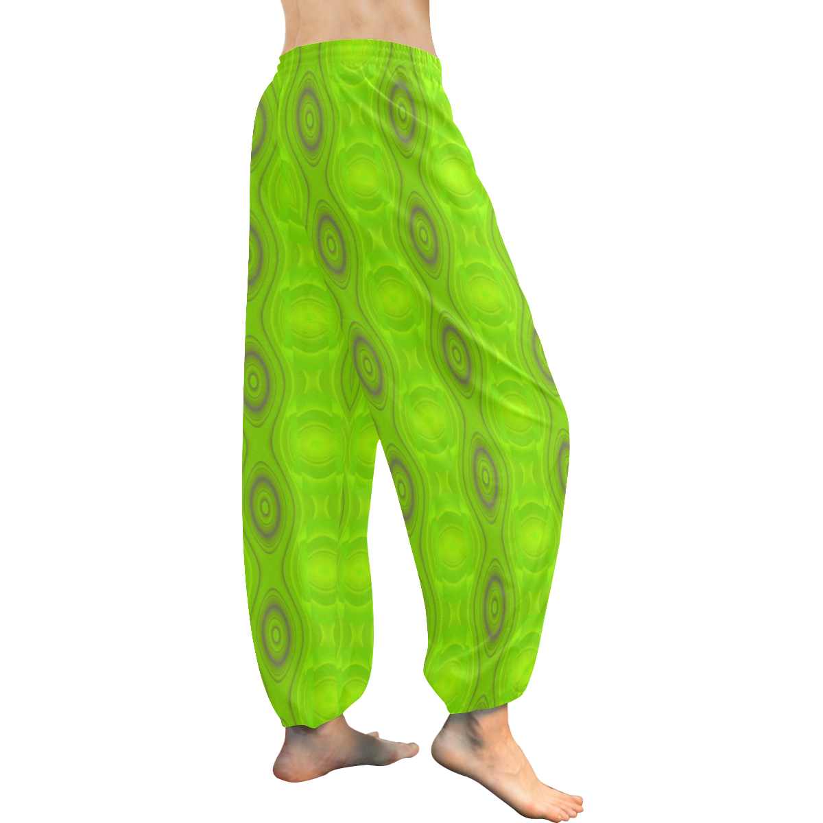 Green Retro Abstract Pattern Harem Pants Women's All Over Print Harem Pants (Model L18)