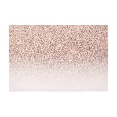 Rose Gold Glitter Ombre Pink White Cotton Linen Tablecloth 60" x 90"