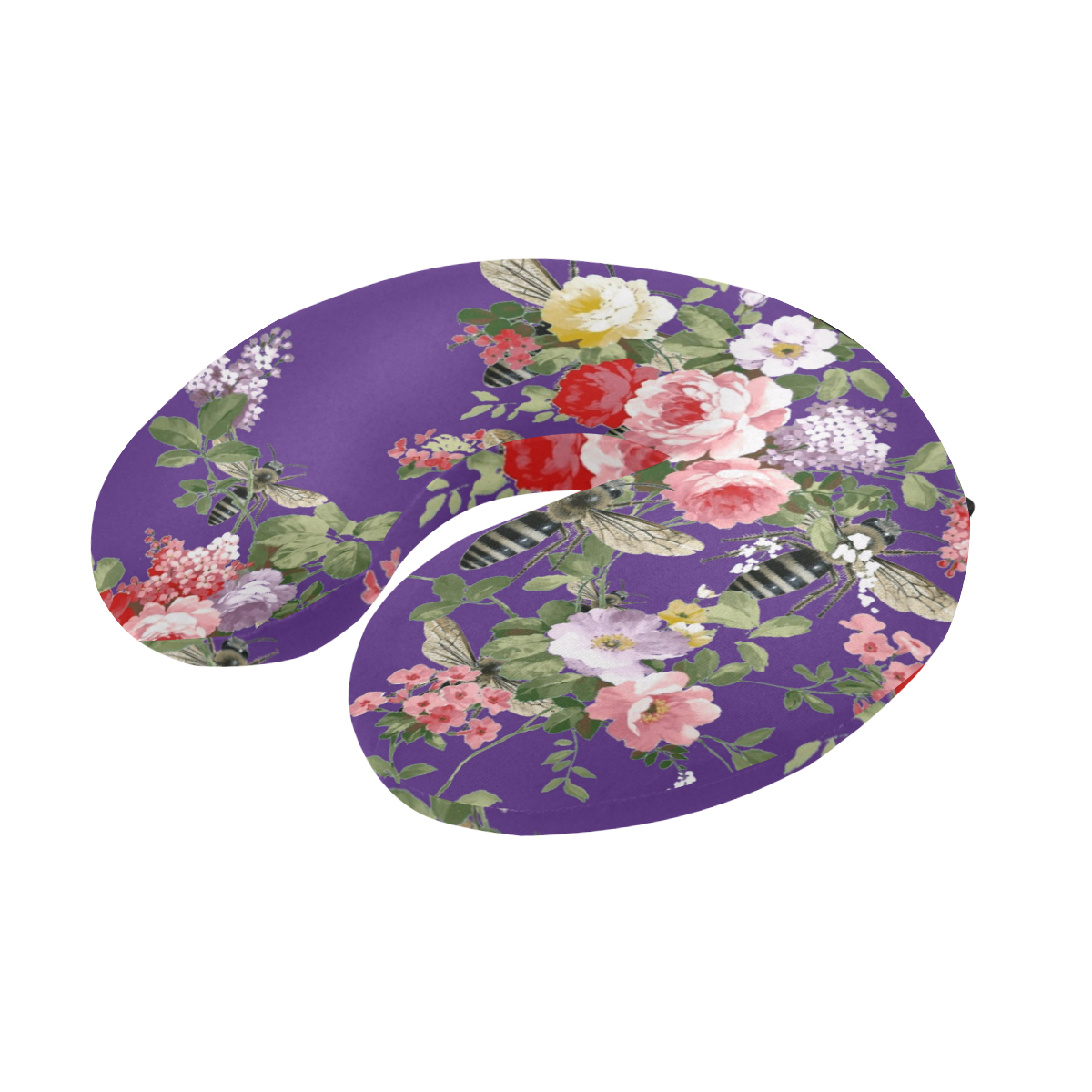 Purple Flora U-Shape Travel Pillow