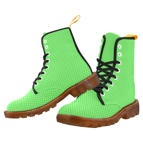 Eucalyptus green polka dots Martin Boots For Women Model 1203H