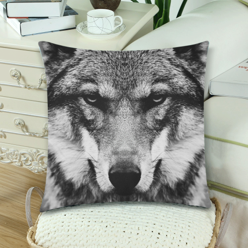 Wolf Animal Nature Custom Zippered Pillow Cases 18"x 18" (Twin Sides) (Set of 2)