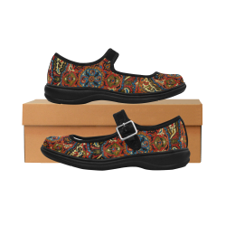 Azerbaijan Pattern 2 Mila Satin Women's Mary Jane Shoes (Model 4808)