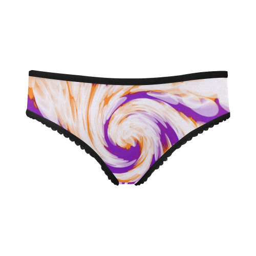 Purple Orange Tie Dye Swirl Abstract Women's All Over Print Girl Briefs (Model L14)