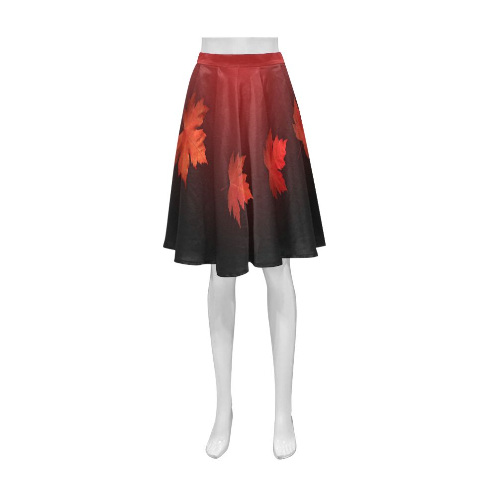 Canada Maple Leaf Skirts Autumn Red Skirts Athena Women's Short Skirt (Model D15)