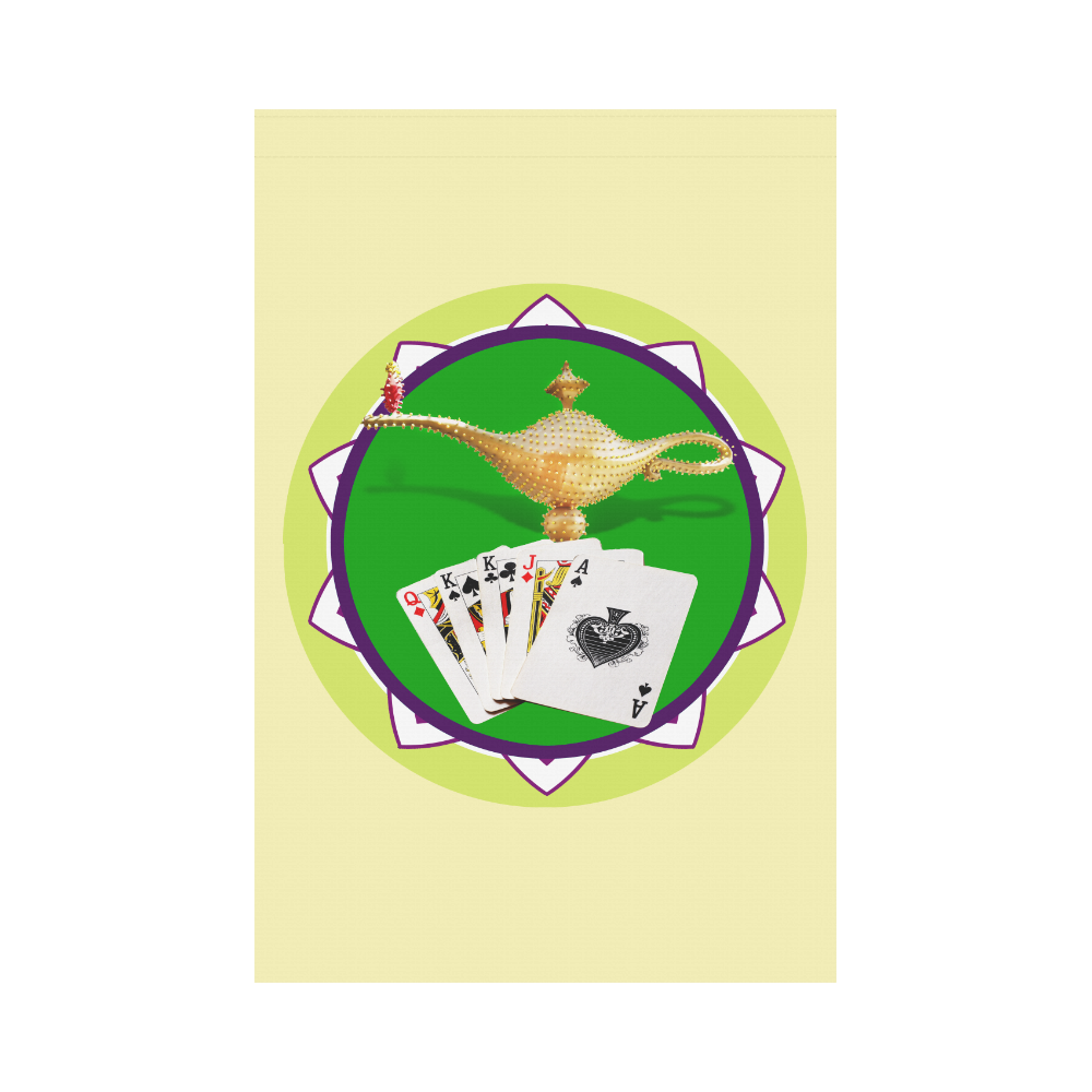 LasVegasIcons Poker Chip - Magic Lamp on Yellow Garden Flag 12‘’x18‘’（Without Flagpole）