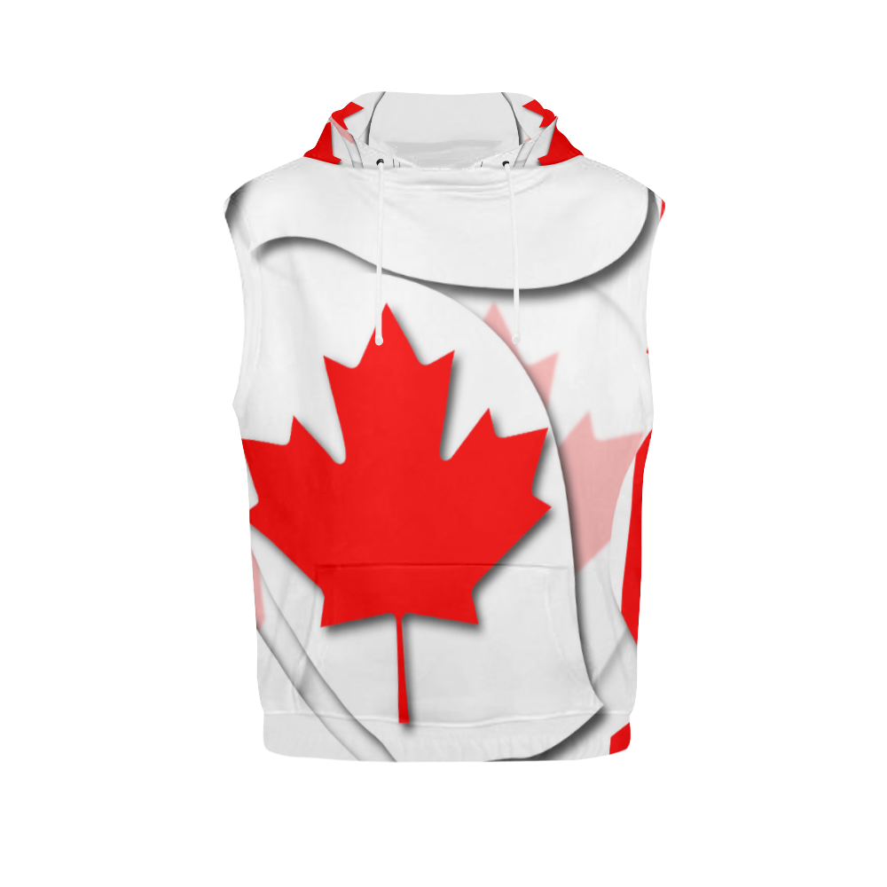 Flag of Canada All Over Print Sleeveless Hoodie for Women (Model H15)