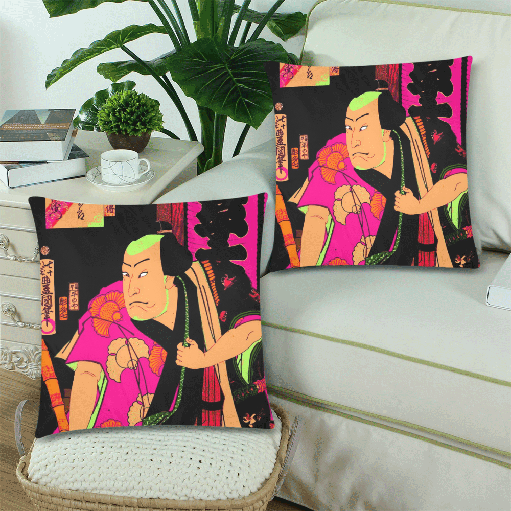 THE ACTOR 6 Custom Zippered Pillow Cases 18"x 18" (Twin Sides) (Set of 2)