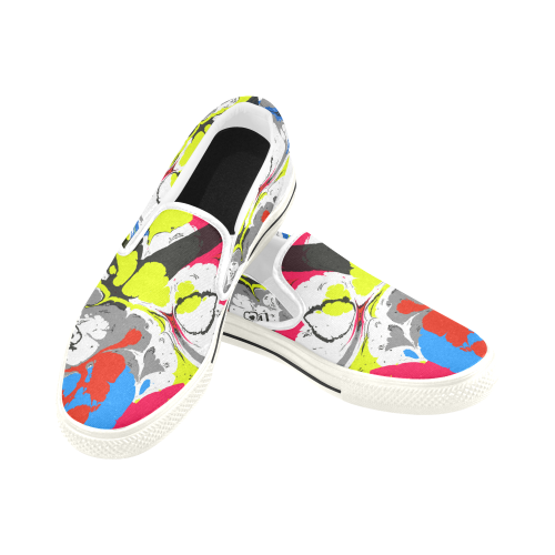 Colorful distorted shapes2 Slip-on Canvas Shoes for Kid (Model 019)