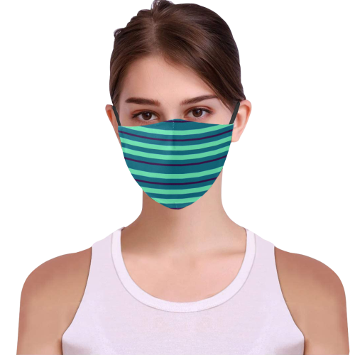 Aqua Summer Vibes 3D Mouth Mask with Drawstring (60 Filters Included) (Model M04) (Non-medical Products)