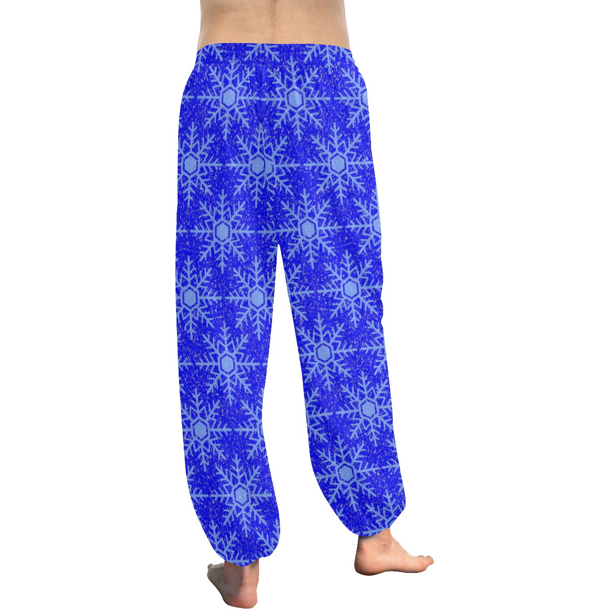 Blue Snowflakes Women's All Over Print Harem Pants (Model L18)