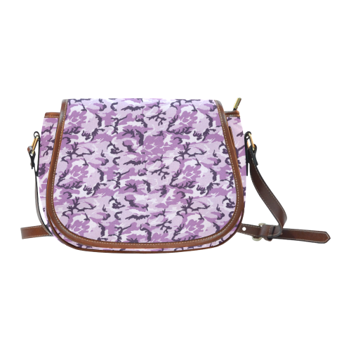 Woodland Pink Purple Camouflage Saddle Bag/Small (Model 1649) Full Customization