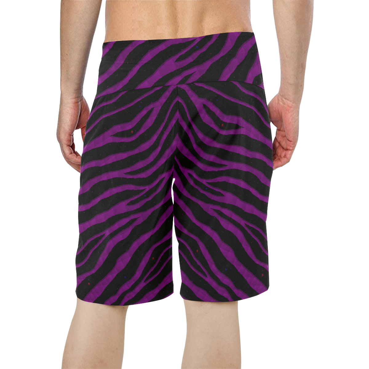 Ripped SpaceTime Stripes - Purple Men's All Over Print Board Shorts (Model L16)