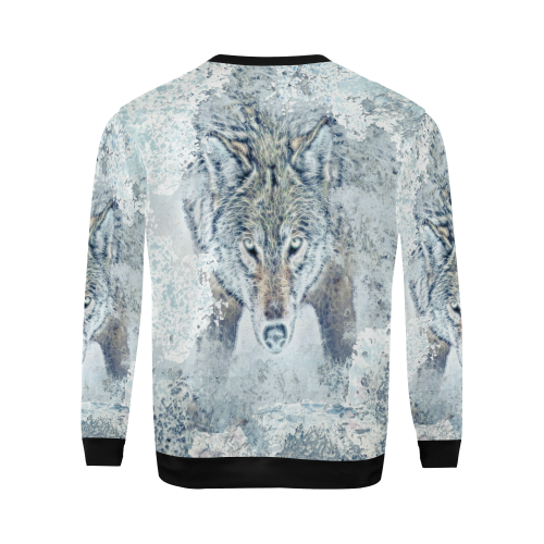 Snow Wolf All Over Print Crewneck Sweatshirt for Men (Model H18)