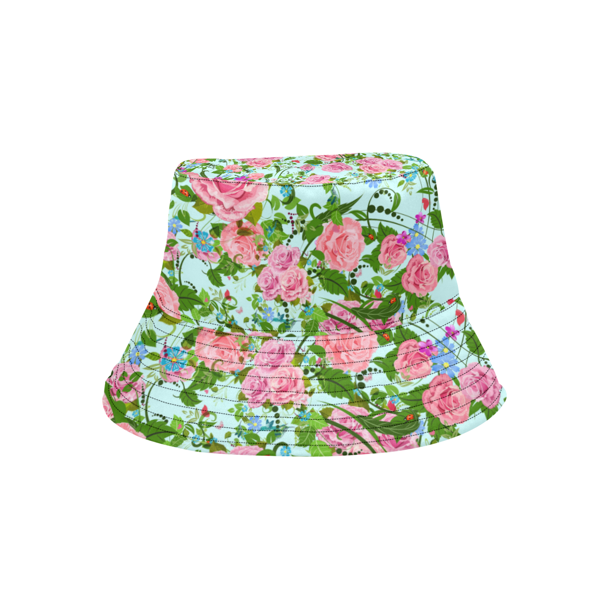 Pink Flower All Over Print Bucket Hat
